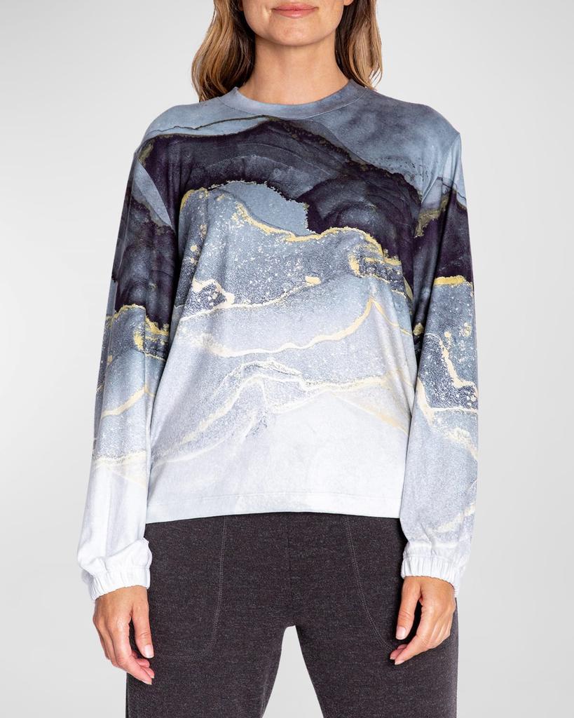 商品PJ Salvage|Black Diamond Marble-Print Sweatshirt,价格¥393,第4张图片详细描述