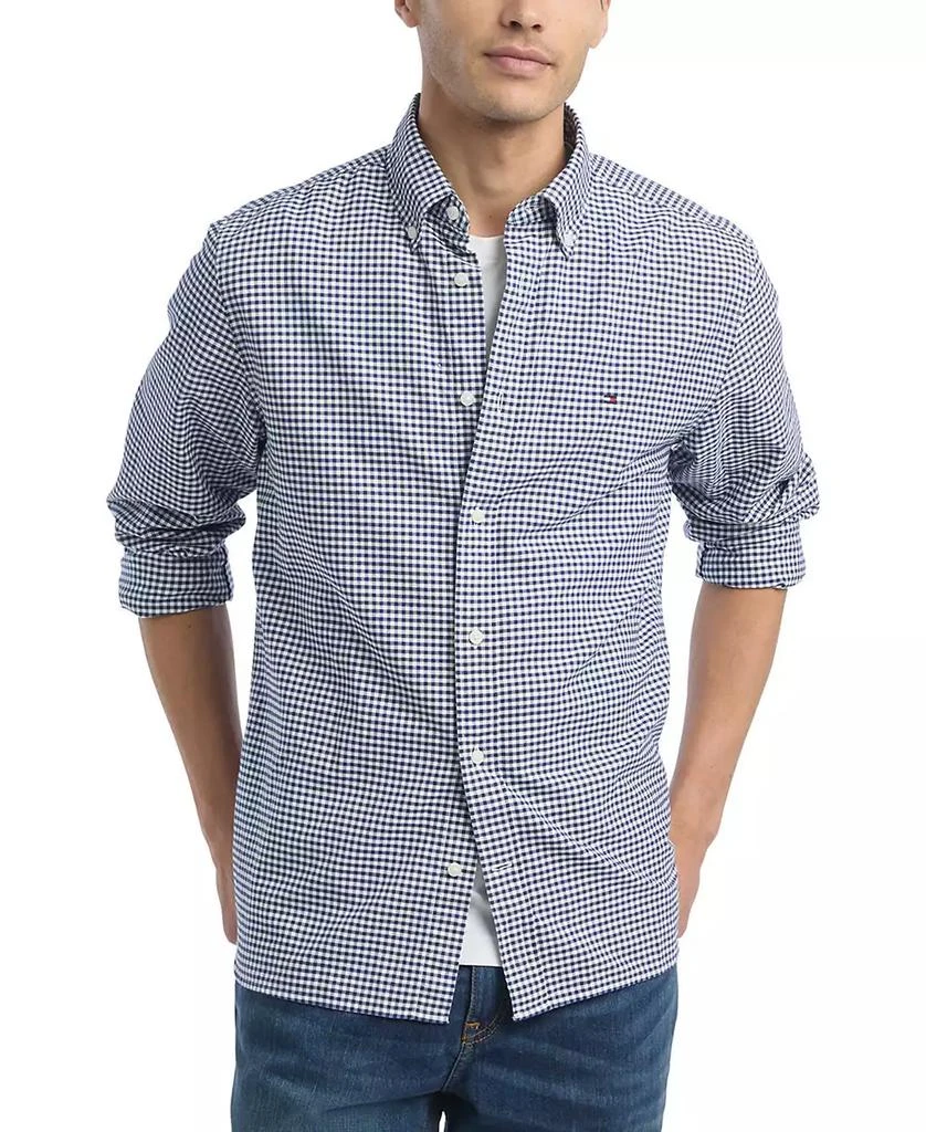 商品Tommy Hilfiger|Men's Gingham Long Sleeve Button-Down Oxford Shirt,价格¥617,第1张图片