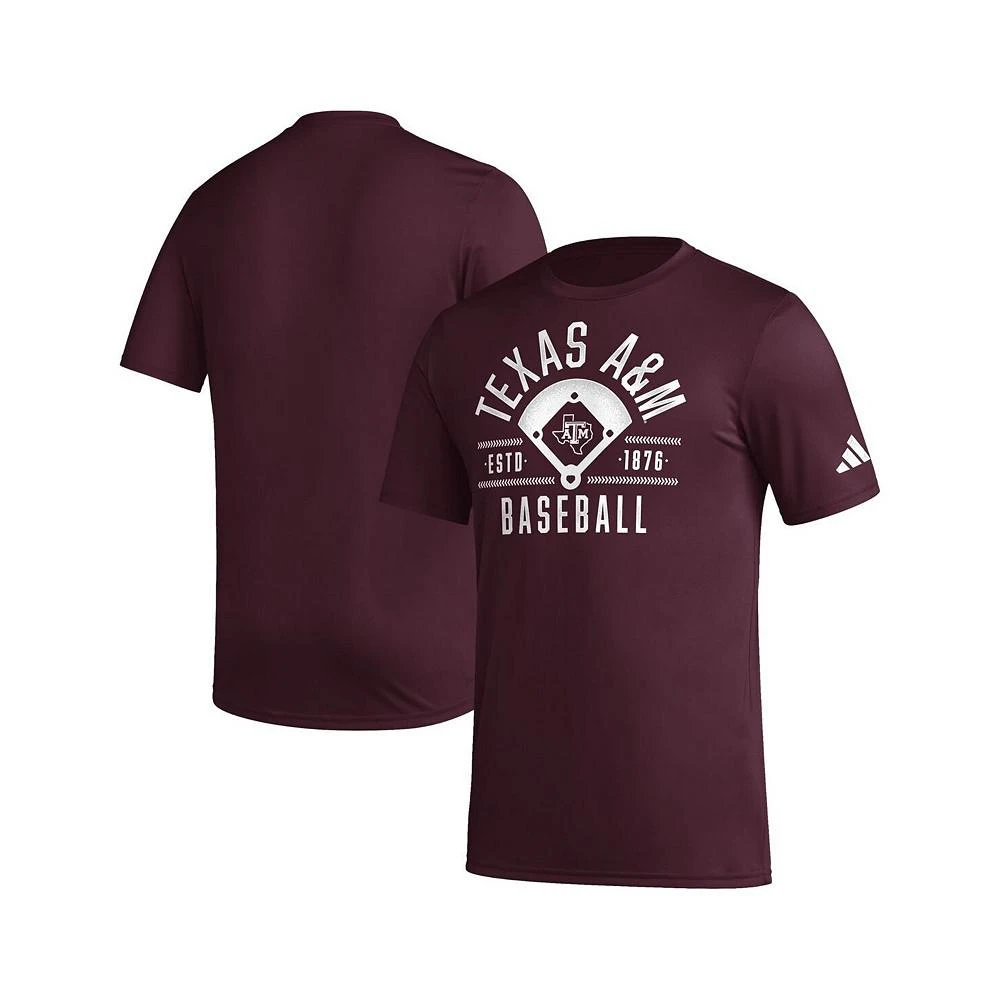 商品Adidas|Men's Maroon Distressed Texas A&M Aggies Exit Velocity Baseball Pregame AEROREADY T-shirt,价格¥226,第1张图片