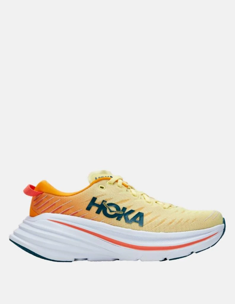 商品Hoka One One|Women's Bondi X Running Shoes - B/medium Width In Yellow Pear/radiant Yellow,价格¥1261,第1张图片