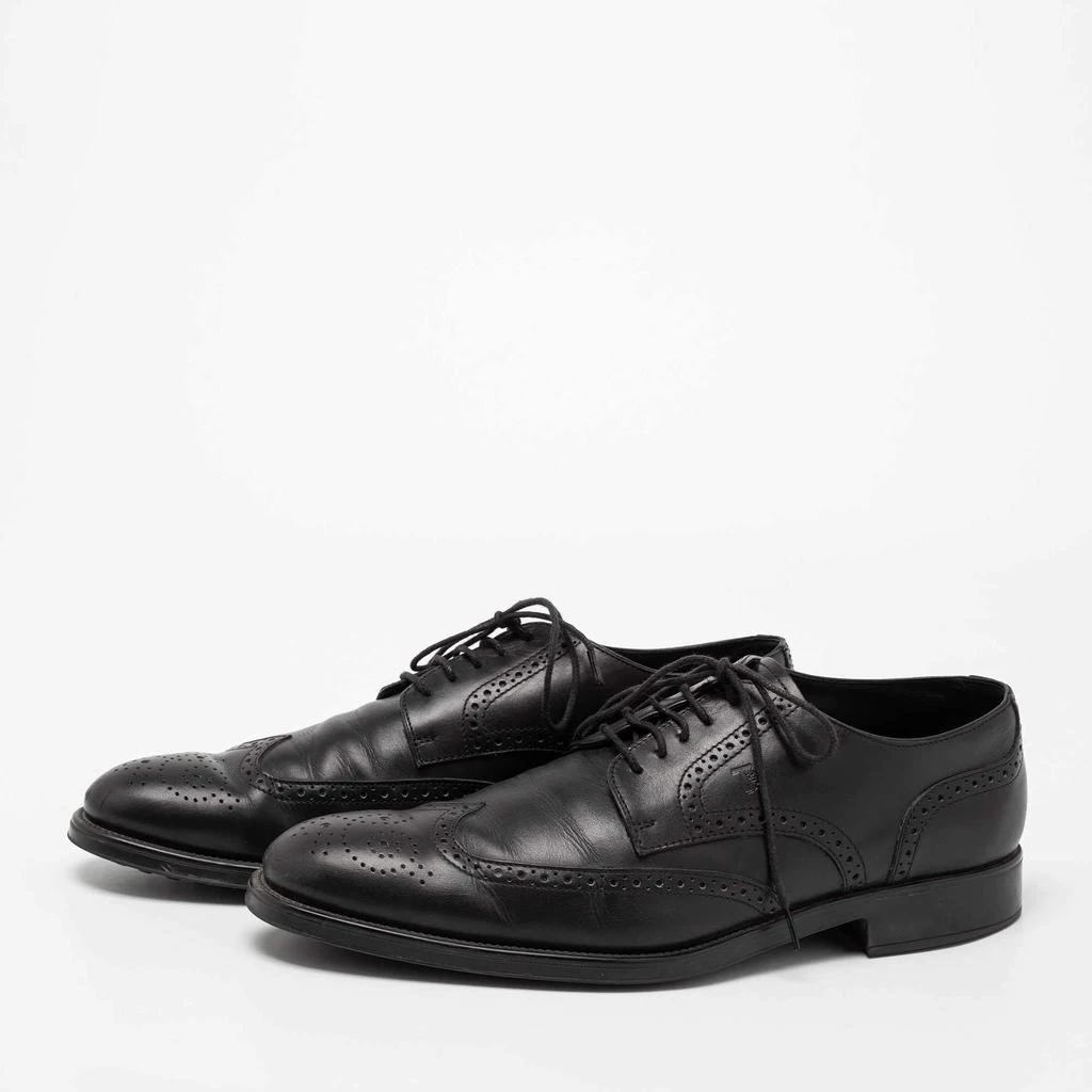 商品[二手商品] Tod's|Tod's Black Brogue Leather Lace Up Derby Size 44.5,价格¥971,第2张图片详细描述