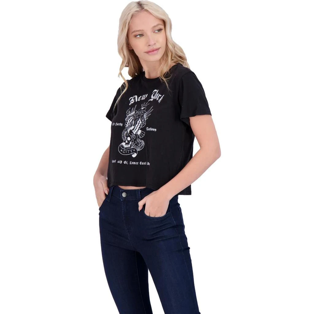 商品Ed Hardy|Ed Hardy Women's Cotton Printed Short Sleeve Cropped Graphic T-Shirt,价格¥68,第5张图片详细描述