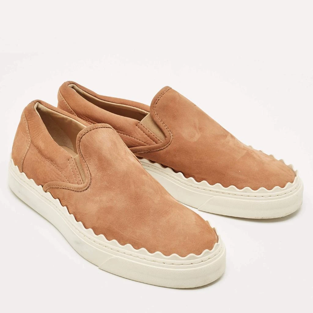 商品[二手商品] Chloé|Chloe Brown Nubuck Leather Ivy Scallop Slip On Sneakers Size 40,价格¥2916,第4张图片详细描述
