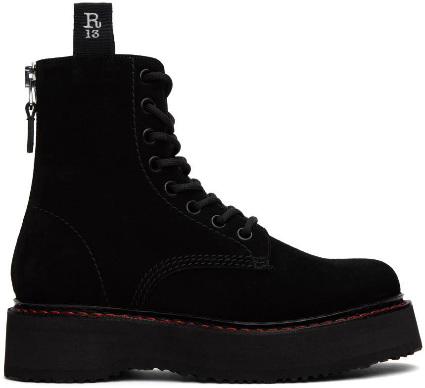 商品R13|Black Single Stack Boots,价格¥5312,第1张图片