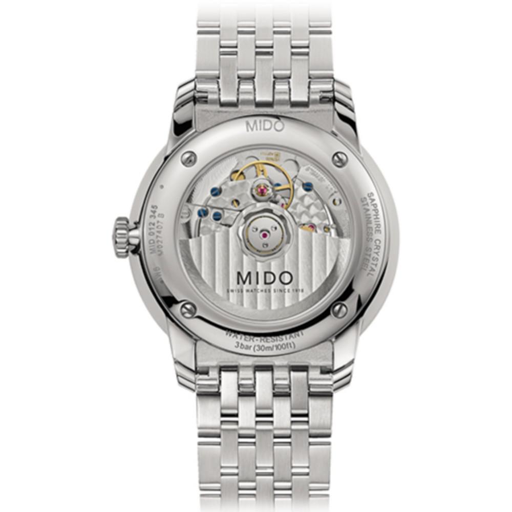 Men's Swiss Automatic Baroncelli Smiling Moon Stainless Steel Bracelet Watch 39mm商品第2张图片规格展示