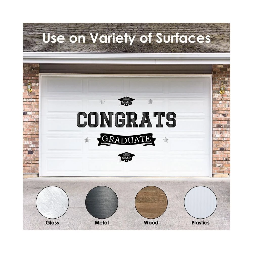 商品Big Dot of Happiness|Graduation Cheers Peel & Stick Graduation Party Wall Decals Backdrop,价格¥261,第3张图片详细描述