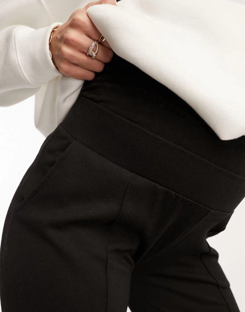 商品Mama.licious|Mamalicious Maternity over the bump wide leg trouser with pin tucks in black,价格¥436,第4张图片详细描述