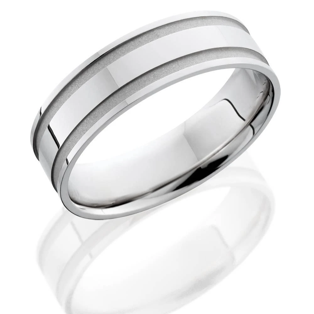 商品Pompeii3|Mens White Gold 6mm Polished Wedding Band Size Selectable,价格¥2958,第2张图片详细描述