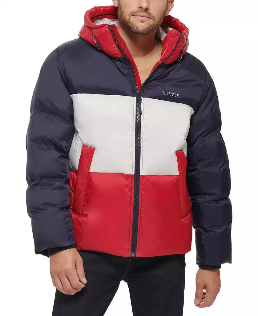 商品Tommy Hilfiger|Men's Colorblock Performance Hooded Puffer Jacket,价格¥1150,第1张图片