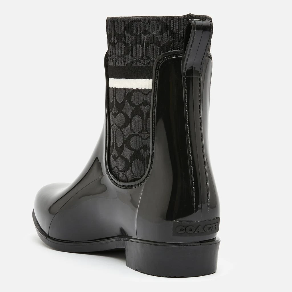 商品Coach|Women's Rivington Signature Knit Rain Boots - Black,价格¥522,第3张图片详细描述