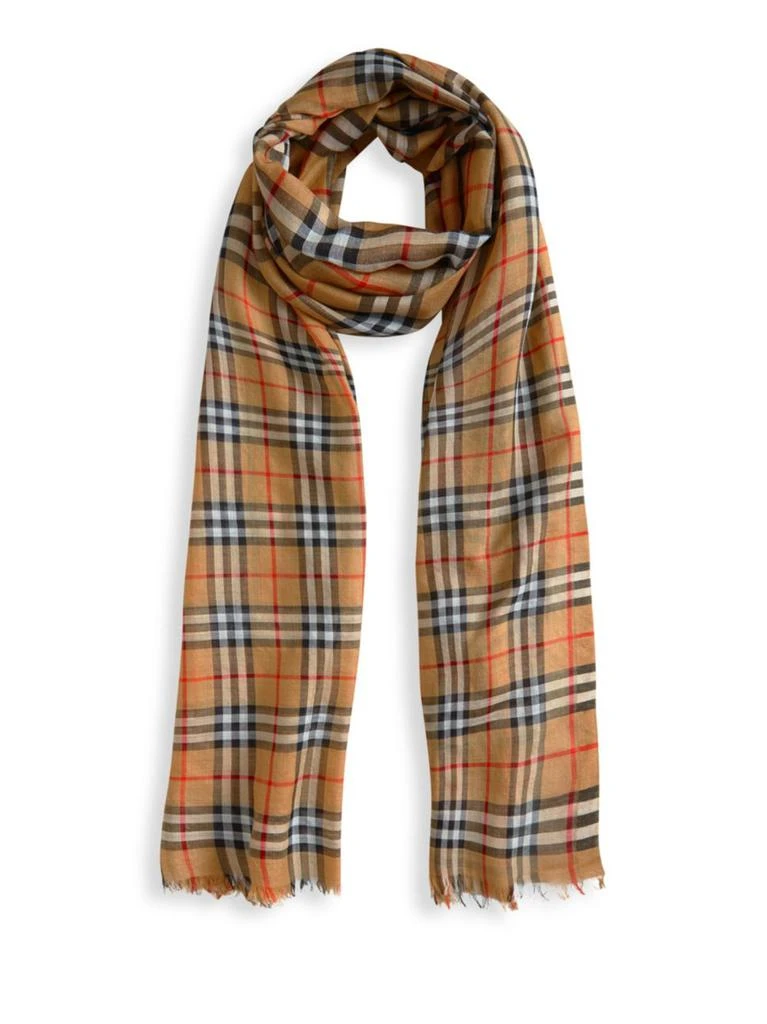 商品Burberry|Vintage Check Wool & Silk Scarf 围巾,价格¥1743,第2张图片详细描述