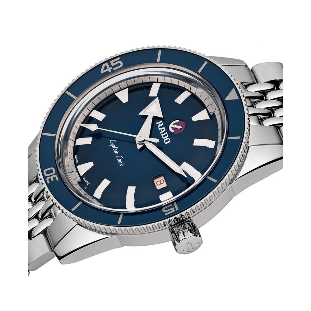 商品Rado|Men's Swiss Automatic Captain Cook Tradition Stainless Steel Diver Bracelet Diver Watch 42mm,价格¥14854,第5张图片详细描述