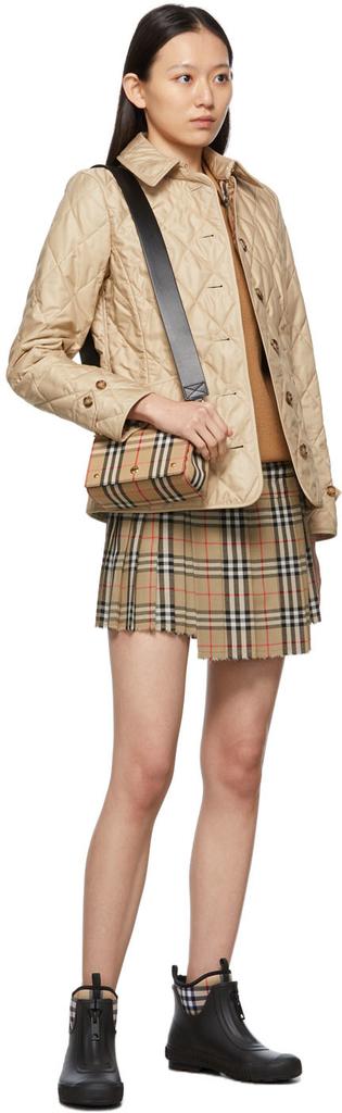 Beige Quilted Diamond Thermoregulated Jacket商品第4张图片规格展示