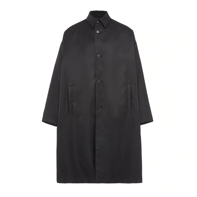 商品Prada|【预售3-7天】普拉达 Re-Nylon系列 男士黑色再生尼龙大衣SGB891_1WQ8_F0002_S_212,价格¥26889,第1张图片