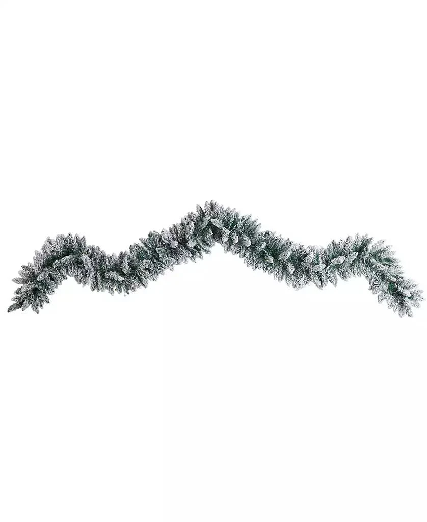 商品NEARLY NATURAL|Flocked Artificial Christmas Garland with 50 Warm LED Lights, 9',价格¥254,第3张图片详细描述