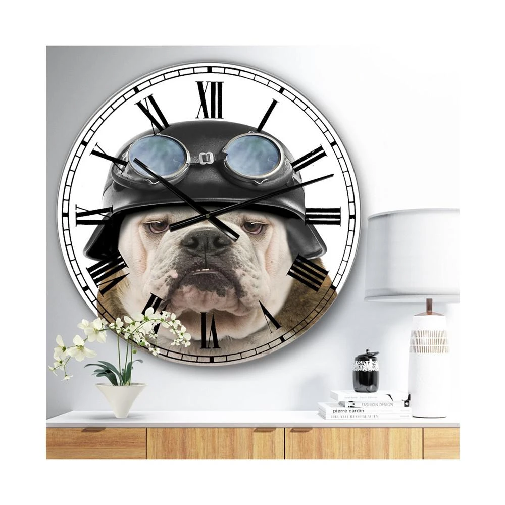 商品Designart|Dog with Biker Helmet Oversized Modern Wall Clock - 36" x 28" x 1",价格¥2142,第2张图片详细描述