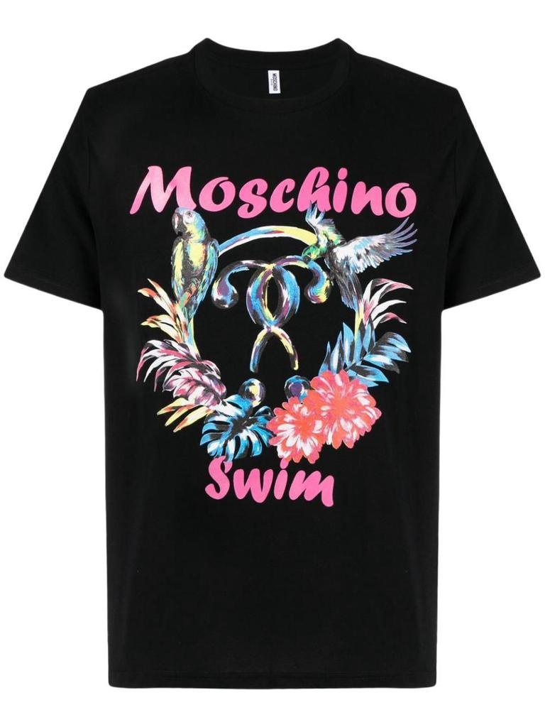 Moschino Men's Black Other Materials T-Shirt商品第1张图片规格展示