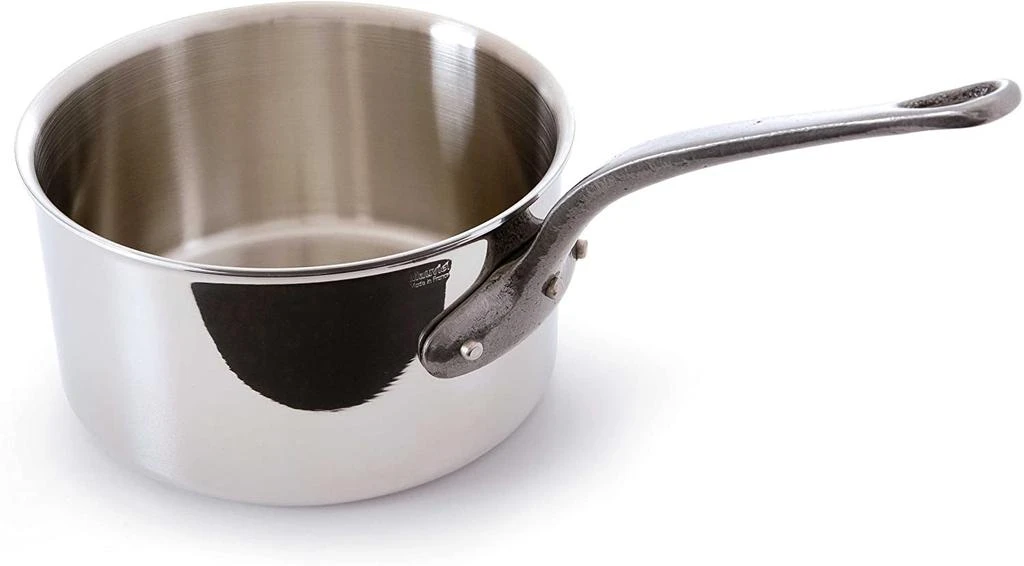 商品Mauviel|M'Cook Ci 3.6 Quart Stainless Steel Covered Saucepan w/Cast Iron Handle, 7.8 Inch,价格¥2314,第1张图片