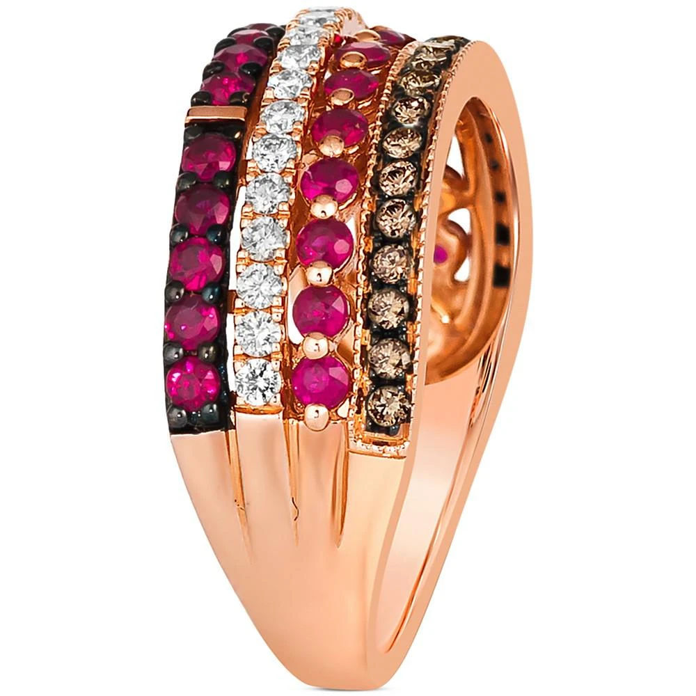 商品Le Vian|Chocolatier® Passion Ruby (3/4 ct. t.w.) & Diamond (1/2 ct. t.w.) Multirow Band in 14k Rose Gold,价格¥12846,第3张图片详细描述