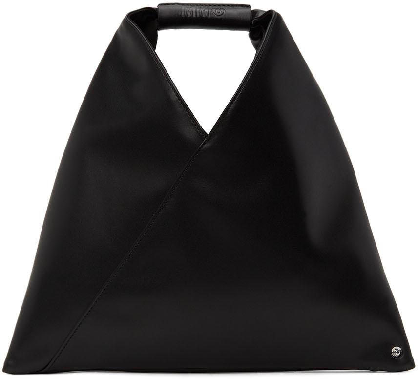 SSENSE Exclusive Black Nano Faux-Leather Triangle Tote商品第1张图片规格展示