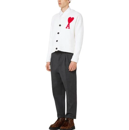 AMIPARIS 印花LOGO系扣长袖针织衫 男女同款 米白色黑色（香港仓发货） 商品