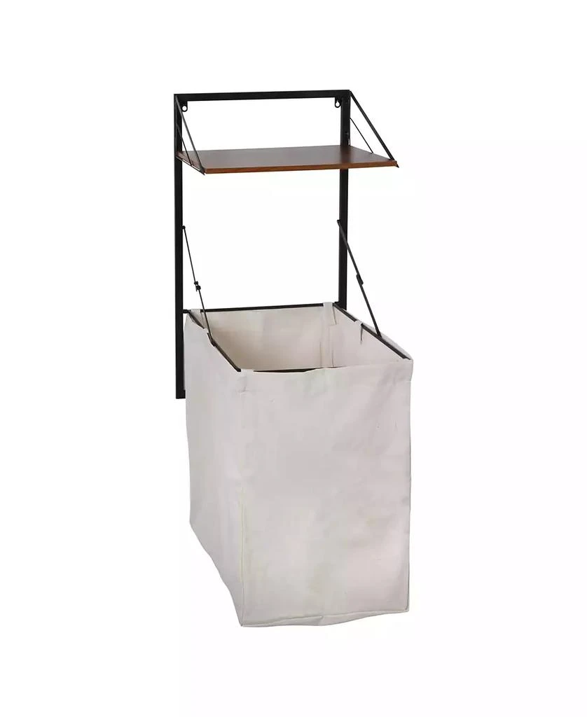 商品Honey Can Do|Collapsible Wall Mounted Clothes Hamper with Laundry Bag and Shelf,价格¥919,第1张图片