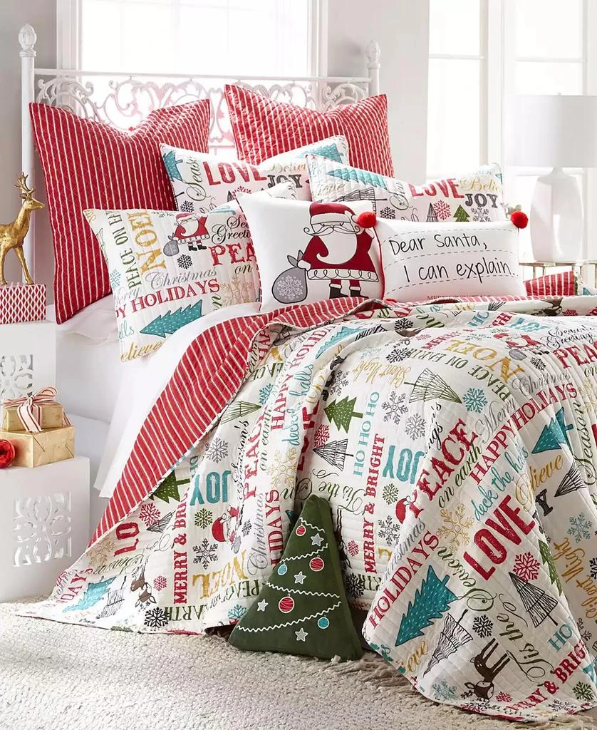 商品Levtex|Santa Claus Lane Applique Decorative Pillow, 18" x 18",价格¥667,第3张图片详细描述