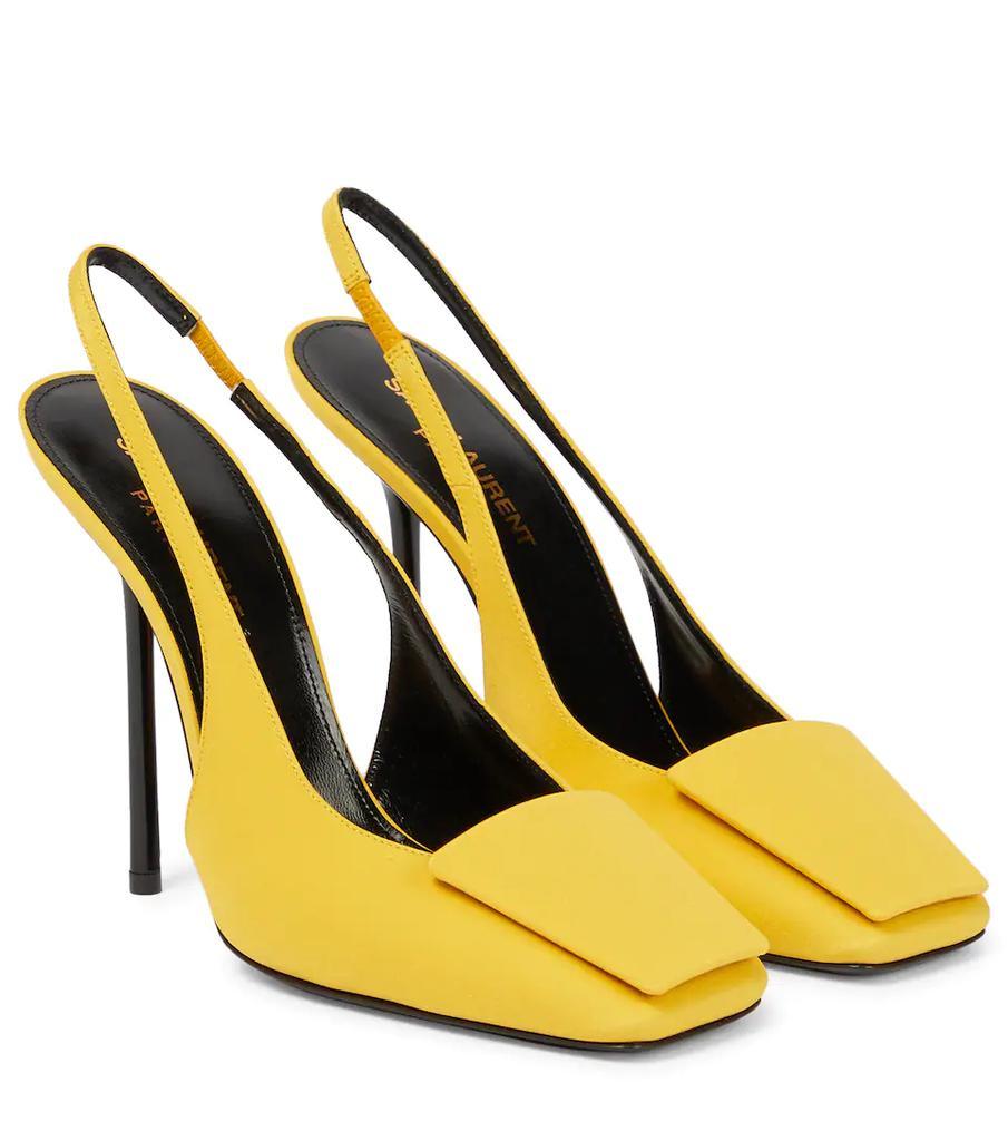 商品Yves Saint Laurent|Maxine真丝绉绸露跟高跟鞋,价格¥7577,第1张图片