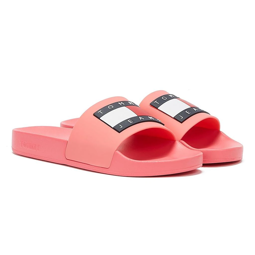 商品Tommy Hilfiger|Tommy Jeans Flag Pool Womens Pink Slides,价格¥278,第1张图片