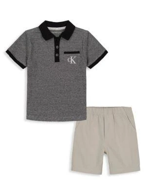 商品Calvin Klein|Little Boy’s 2-Piece Polo & Shorts Set,价格¥160,第1张图片