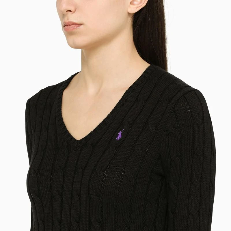 商品Ralph Lauren|Black sweater with V-neck,价格¥968,第4张图片详细描述