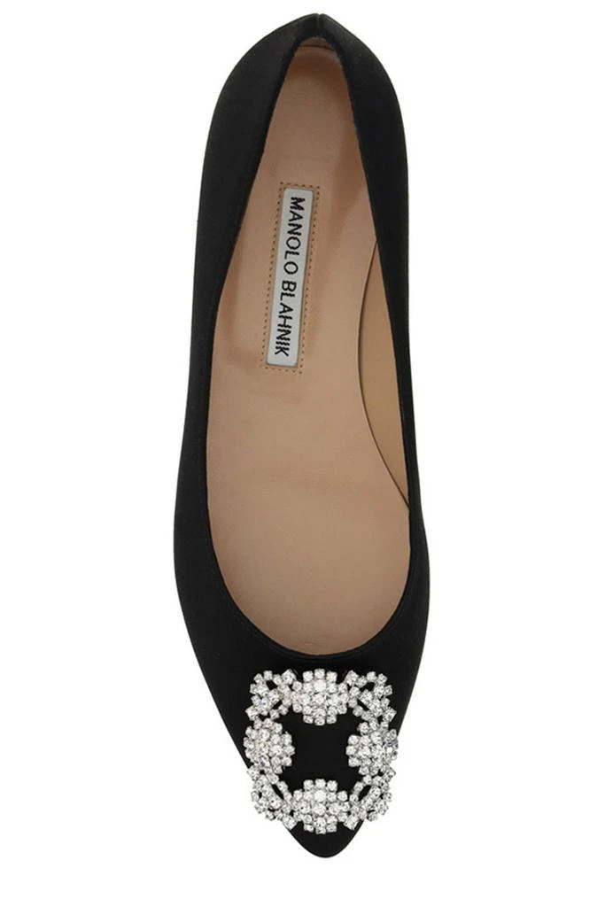 商品Manolo Blahnik|Manolo Blahnik Hangisi Embellished Satin Flats,价格¥5384,第4张图片详细描述