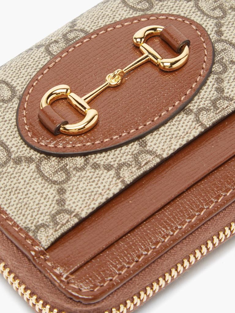 商品Gucci|1955 Horsebit GG-canvas and leather wallet,价格¥3117,第5张图片详细描述