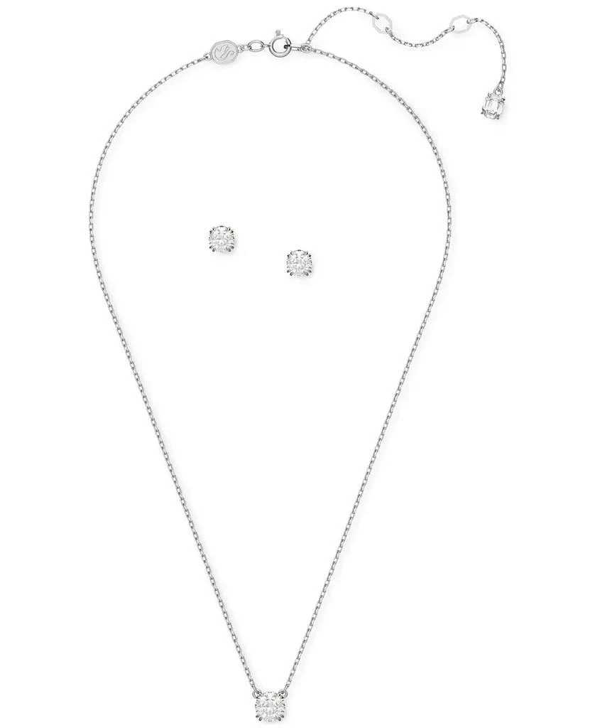 商品Swarovski|Silver-Tone 2-Pc. Set Crystal Earrings and Necklace, 14-7/8" + 2" extender,价格¥1443,第2张图片详细描述