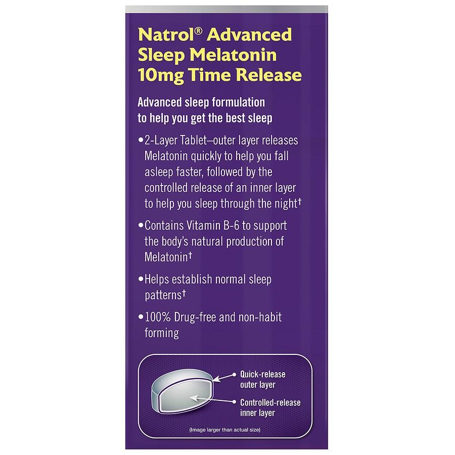 Advanced Sleep Melatonin 10 mg Dietary Supplement Tablets商品第2张图片规格展示