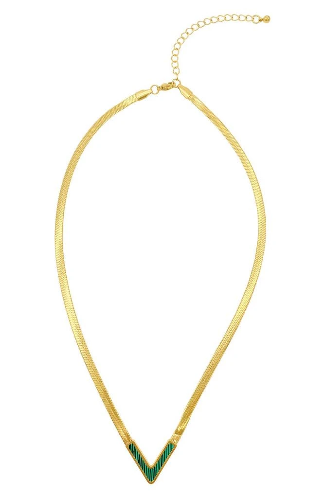 商品ADORNIA|Water Resistant 14K Gold Plated Herringbone Necklace,价格¥149,第2张图片详细描述