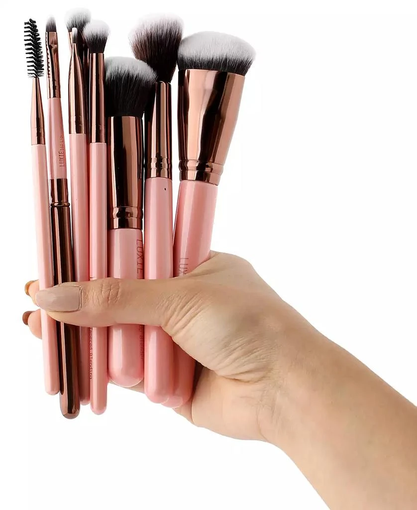 商品Luxie|8-Pc. Rose Gold Complete Face Brush Set,价格¥598,第2张图片详细描述