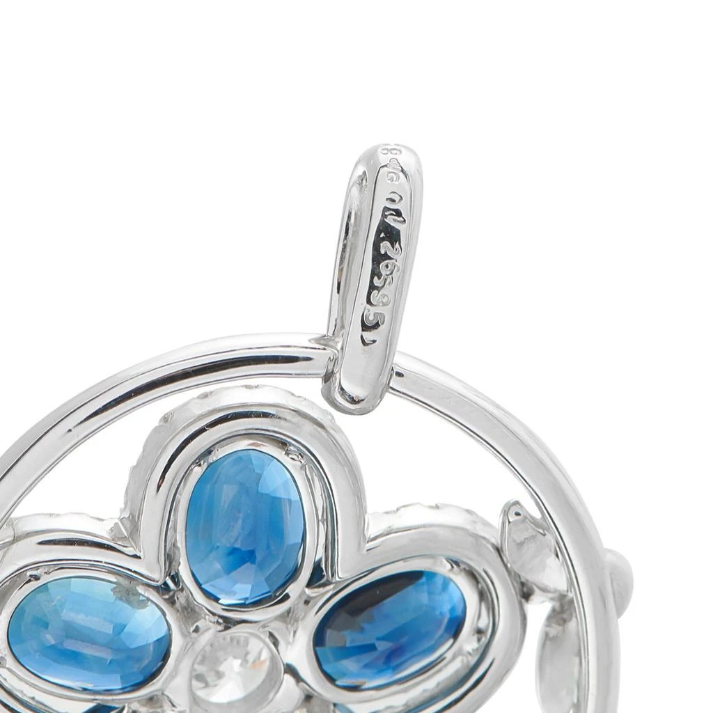 商品[二手商品] LB Exclusive|Platinum 1.26 ct Diamond and 9.51 ct Sapphire Flower Pendant MF28-101025,价格¥26492,第3张图片详细描述