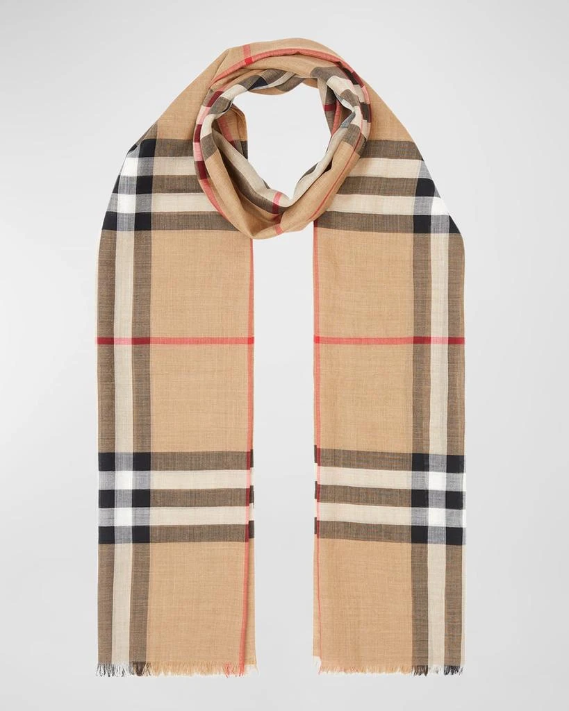 商品Burberry|Giant Check Gauze Scarf,价格¥3516,第3张图片详细描述