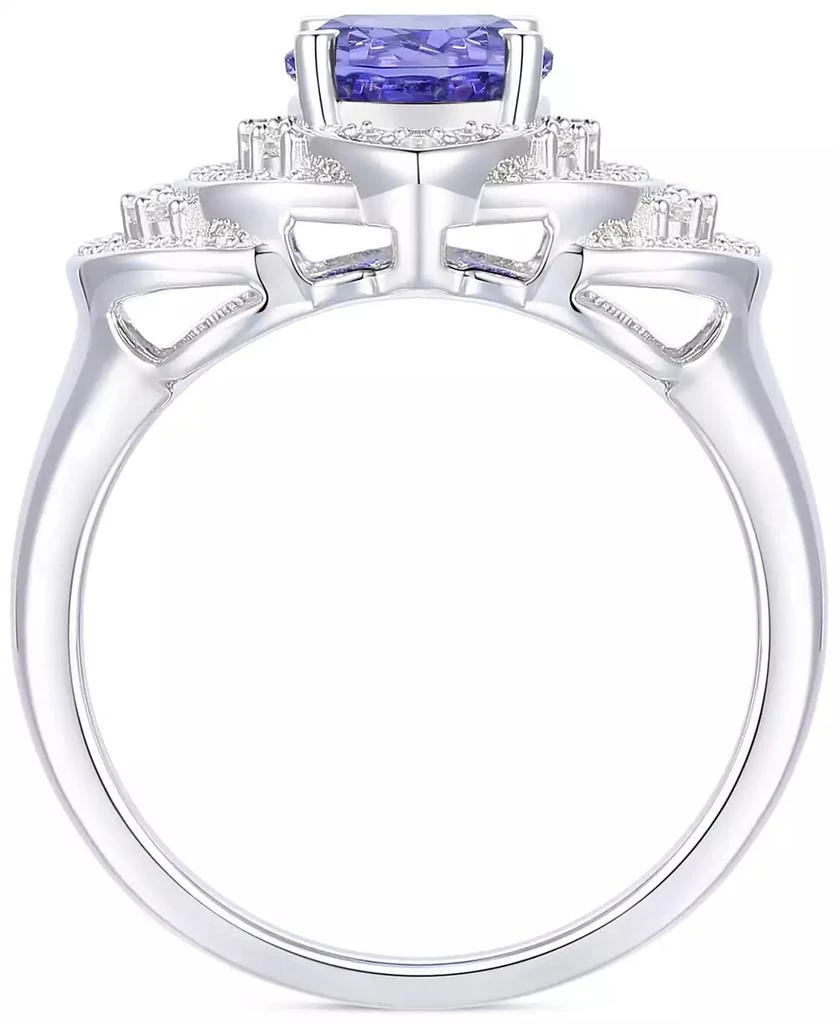 商品Macy's|Tanzanite (1-3/4 ct. t.w.) & Diamond (1/2 ct. t.w.) Oval Ring in 14k White Gold,价格¥9161,第3张图片详细描述