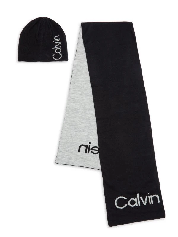 商品Calvin Klein|2-Piece Logo Beanie & Scarf Set,价格¥120,第1张图片