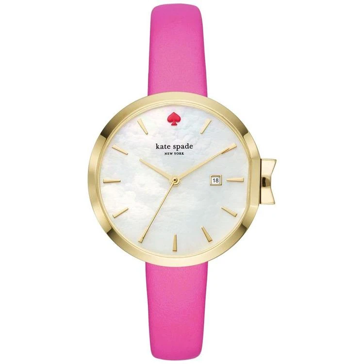 商品Kate Spade|Women's Park Row Bougainvillea Pink Leather Strap Watch 34mm KSW1268 手表,价格¥730,第2张图片详细描述