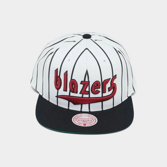 商品Mitchell and Ness|Mitchell & Ness Portland Trailblazers NBA Pinstripe HWC Snapback Hat,价格¥134,第2张图片详细描述