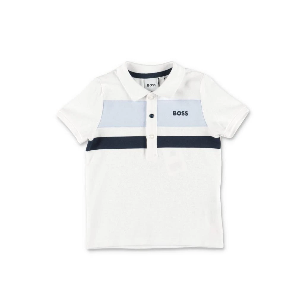 商品Hugo Boss|Polo Bianca In Piquet Di Cotone Baby Boy,价格¥489,第1张图片