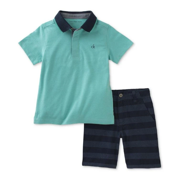 商品Calvin Klein|2-Pc. Polo & Shorts Set, Toddler & Little Boys (2T-7),价格¥202,第2张图片详细描述