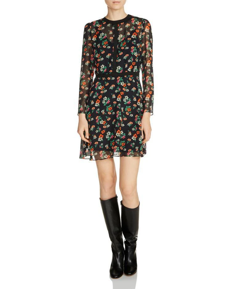 商品Maje|Rayon Floral Print Dress,价格¥1463,第1张图片