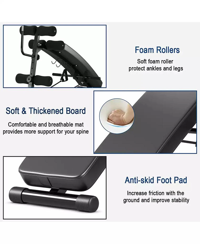 Adjustable Incline Curved Workout Fitness Sit Up Bench 商品