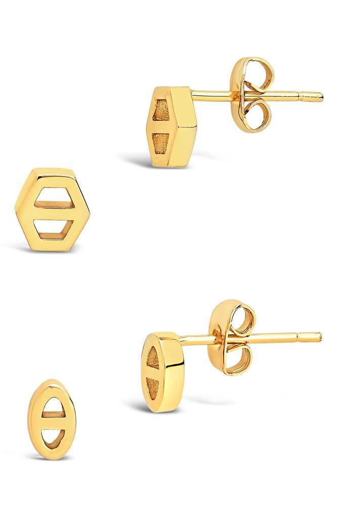 商品Sterling Forever|Geometric Anchor Chain Link Earrings - Set of 2,价格¥169,第5张图片详细描述