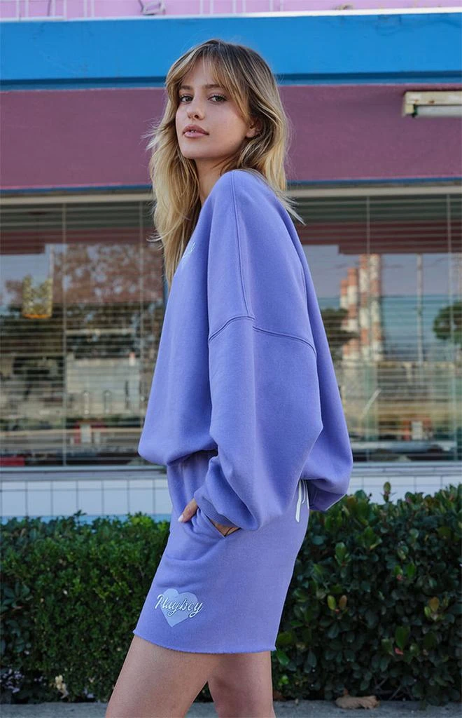 商品Playboy|By PacSun Purple Crush Boyfriend Sweat Shorts,价格¥231,第3张图片详细描述