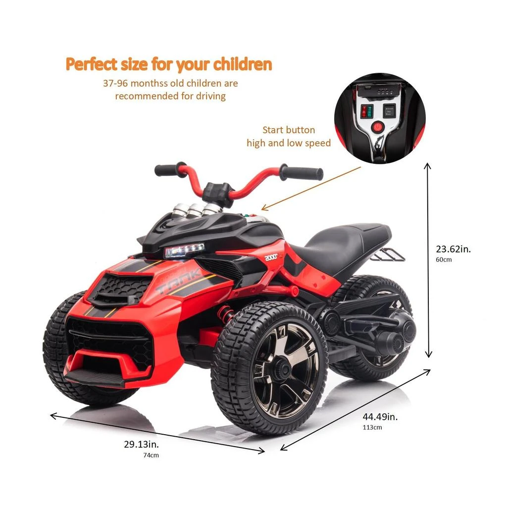 商品Streamdale Furniture|Streamdale Eye-Catching Kids' Electric Car with Bluetooth,价格¥2649,第2张图片详细描述